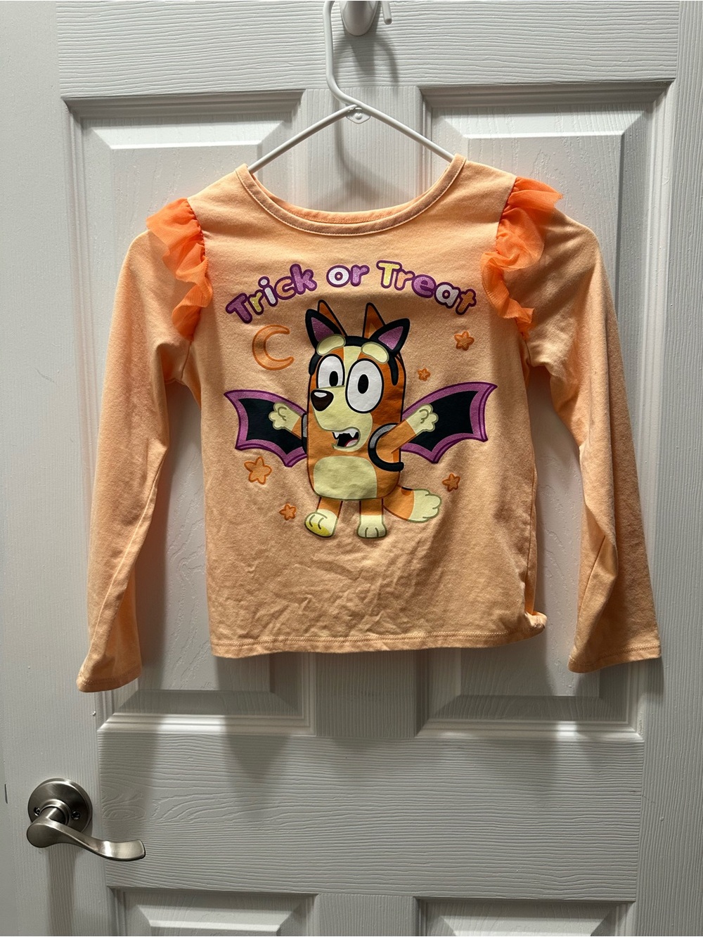 Hybrid Apparel Orange Long Sleeve 'Trick or Treat' Dog Bat Graphic Top